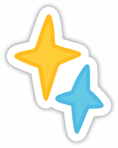 Decorative double star sticker